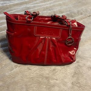 Authentic vintage red coach, leather purse. Smoke free home.